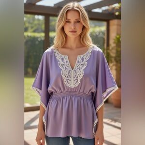 BCX embroidered Blouse Size Large